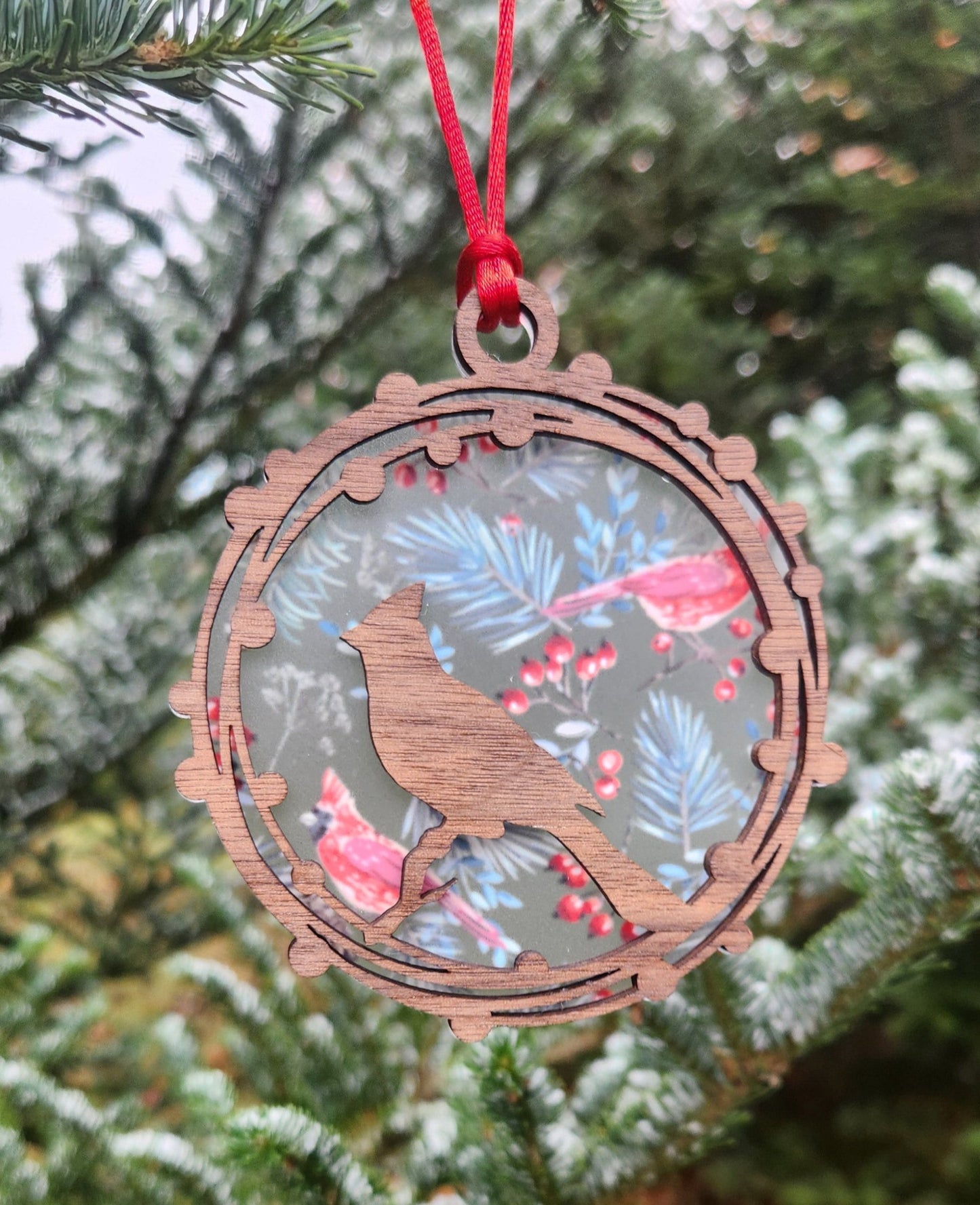 Frosted Cardinal Ornament