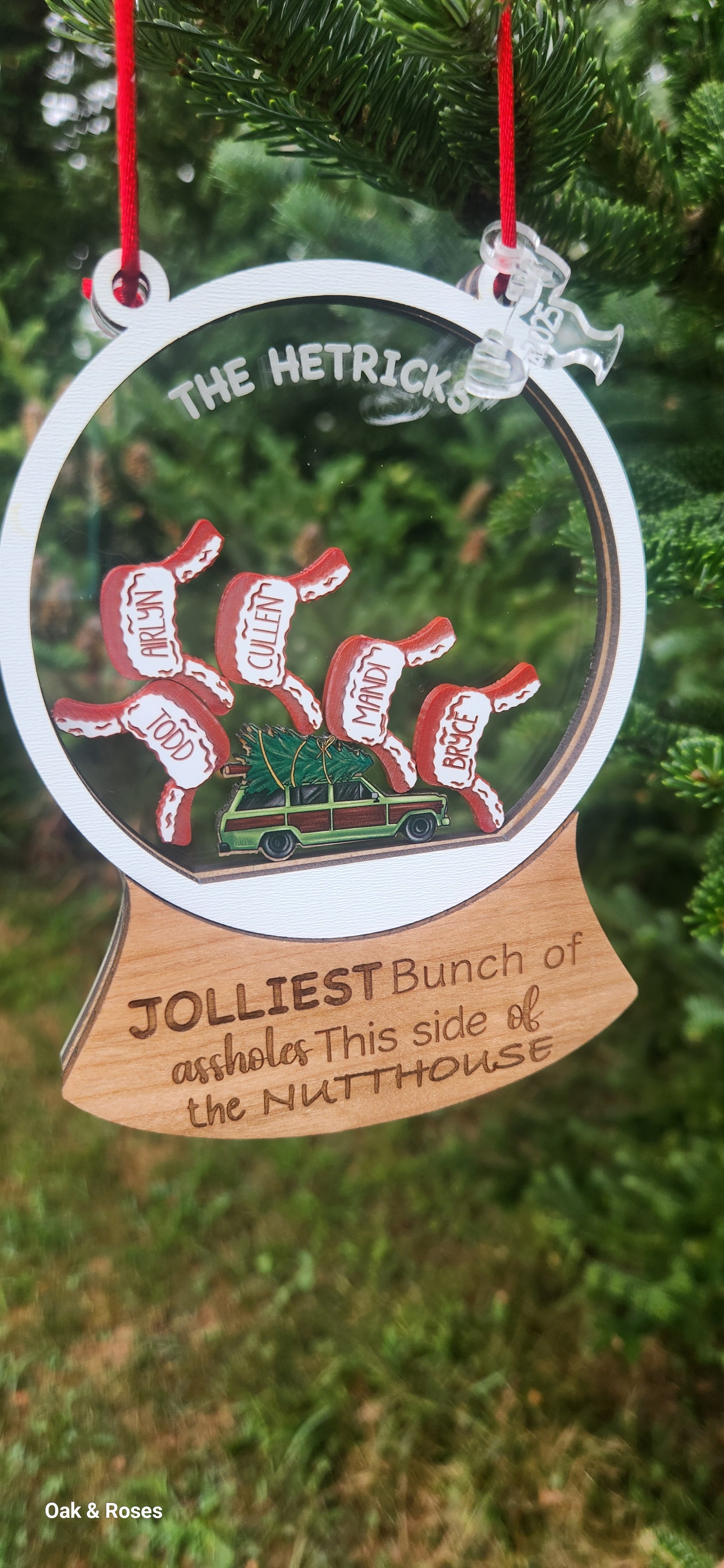 Christmas Vacation Family Shaker Ornament – Oaks & Roses