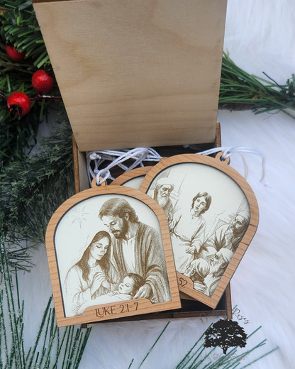 The Life Sketch of Jesus Christ Ornament Set